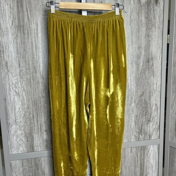 Anne Namba Velvet Pants Pull On Elastic Waist Lagenlook Bohemian Size M - Picture 5 of 6